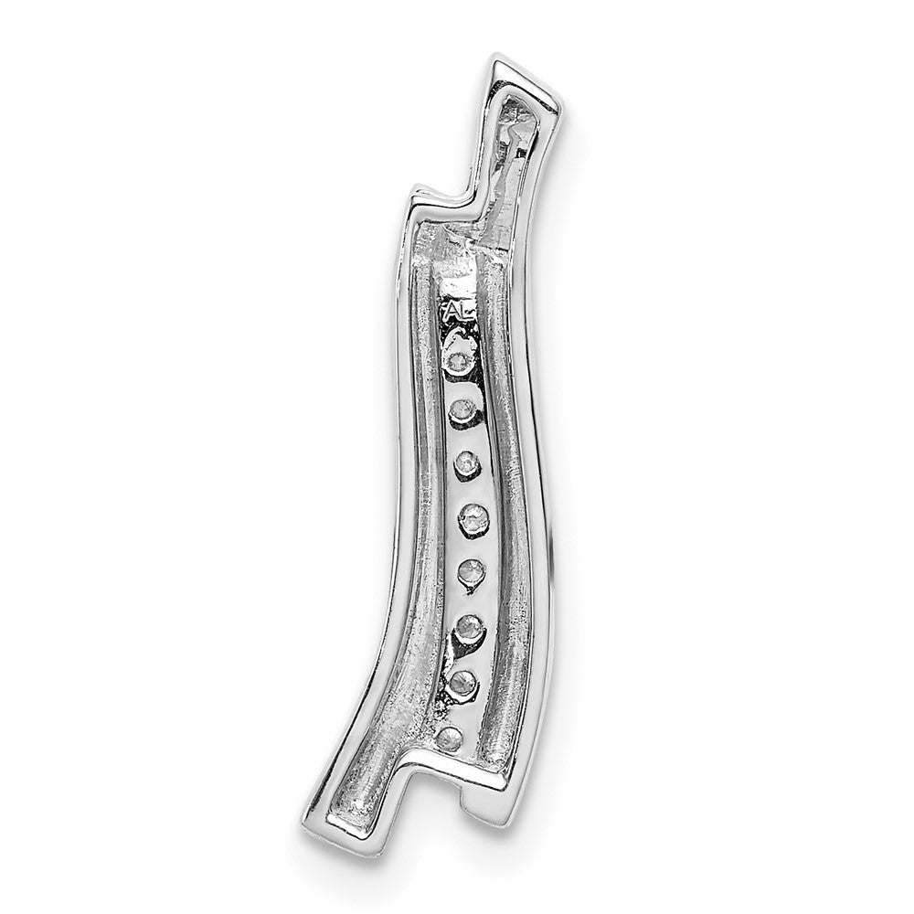 14k White Gold 1/15ct. Real Diamond Journey Chain Slide