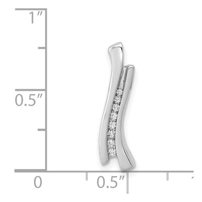 14k White Gold 1/15ct. Real Diamond Journey Chain Slide