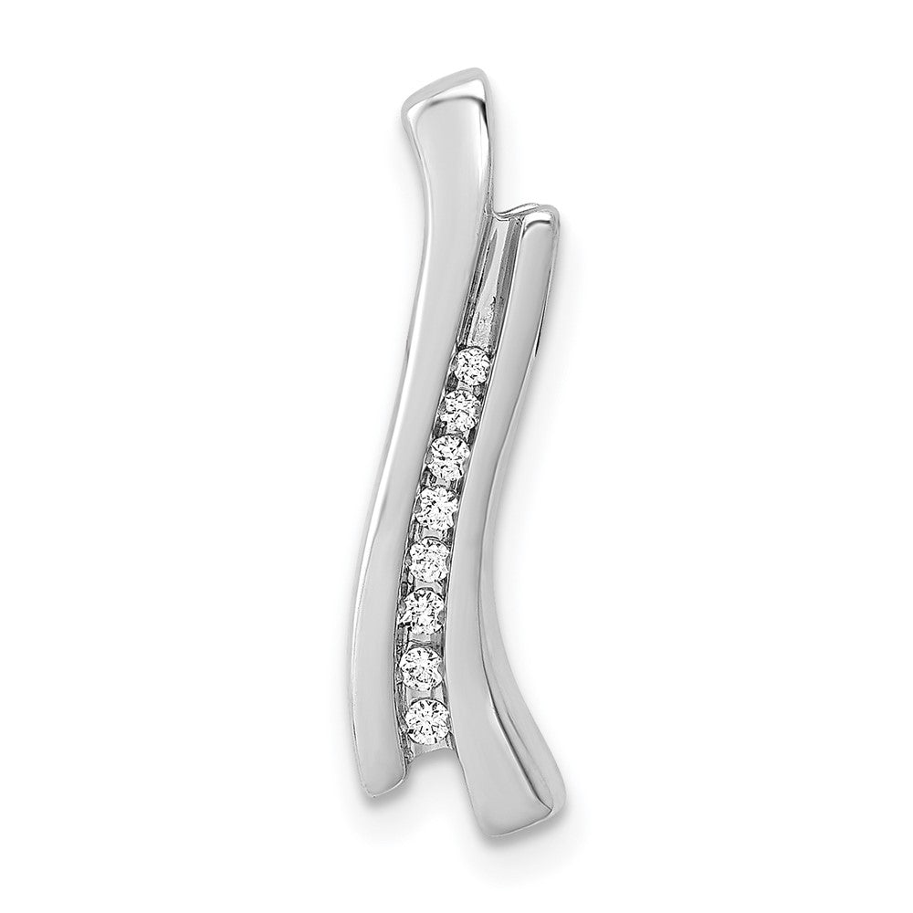 14k White Gold 1/15ct. Real Diamond Journey Chain Slide