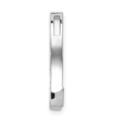 14k White Gold 1/20ct. Real Diamond Curved Line Chain Slide