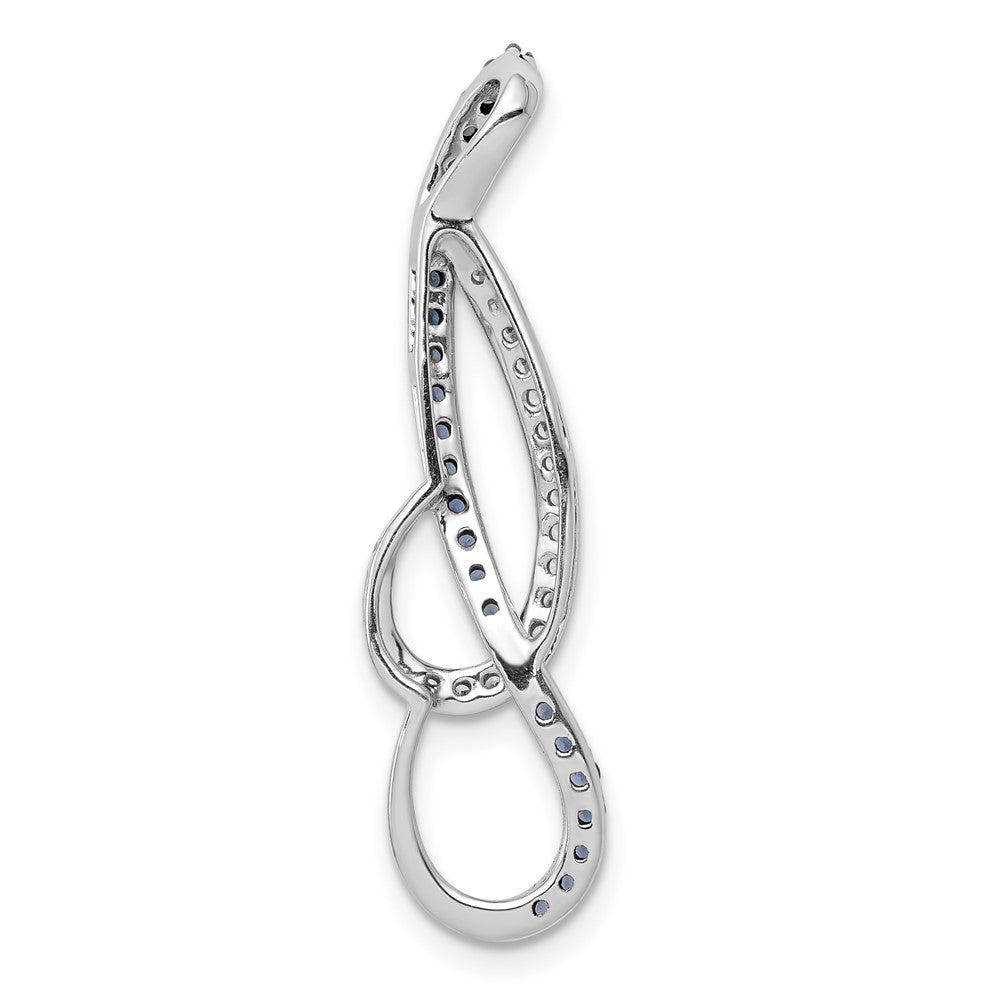14k White Gold 1/4ct. Blue and White Real Diamond Fancy Chain Slide