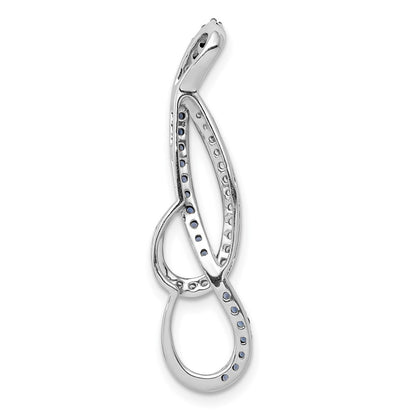 14k White Gold 1/4ct. Blue and White Real Diamond Fancy Chain Slide