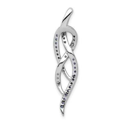14k White Gold 1/3ct. Blue and White Real Diamond Fancy Chain Slide