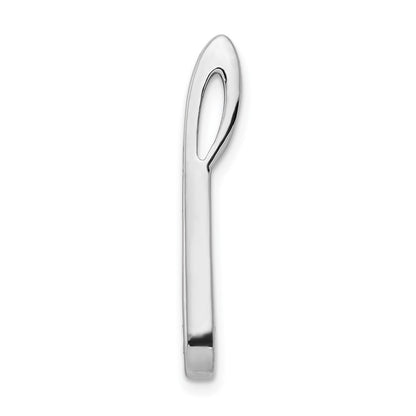 14k White Gold 1/20ct. Real Diamond Fancy Teardrop Chain Slide Pendant