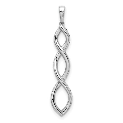 14k White Gold 1/4ct. Black and White Real Diamond Twisted Pendant