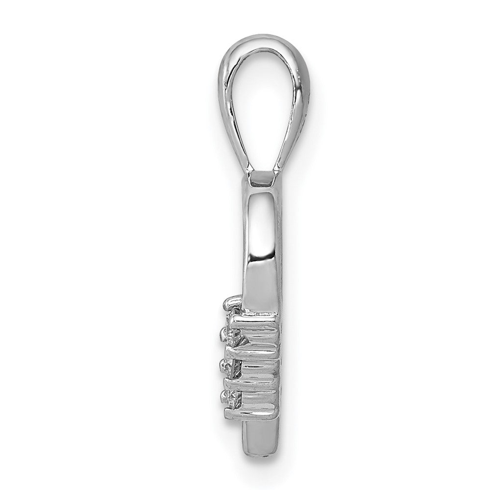 14k White Gold AA 1/20ct. Real Diamond Heart Pendant