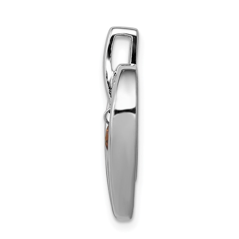 14k White Gold 1/6ct. Red Real Diamond Double Heart Pendant