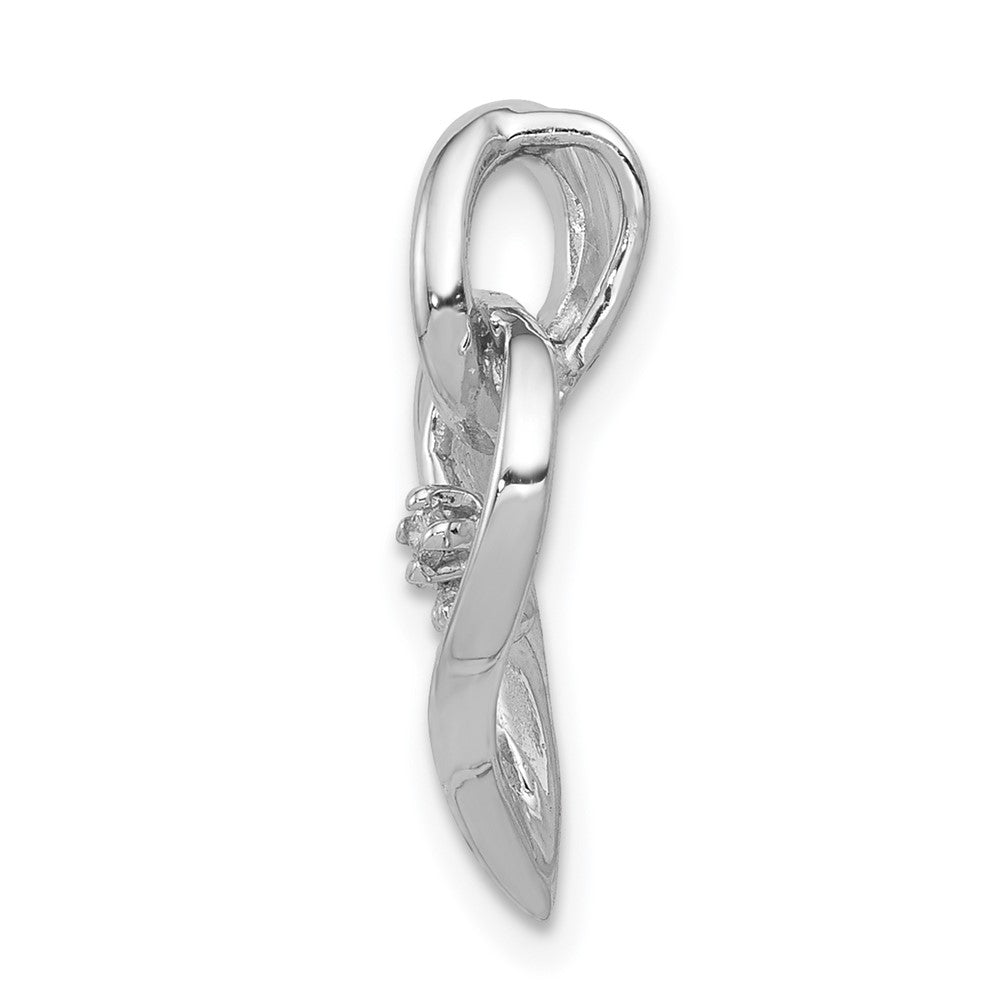 14k White Gold AA Real Diamond Fancy Heart Pendant