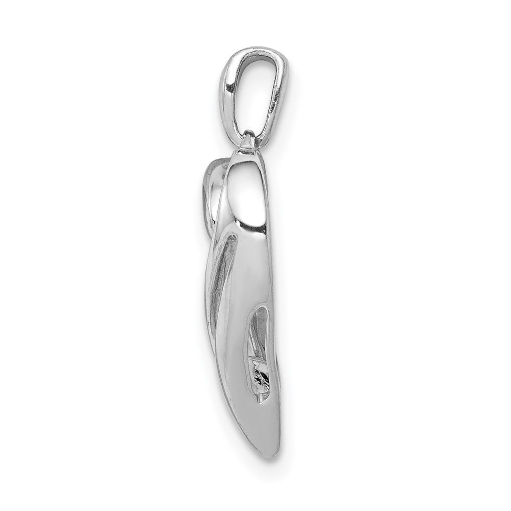 14k White Gold 1/15ct. Real Diamond Heart Pendant