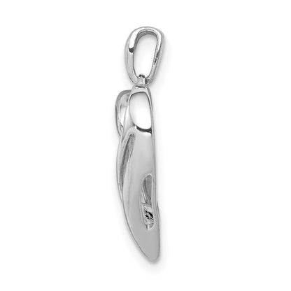 14k White Gold 1/15ct. Real Diamond Heart Pendant