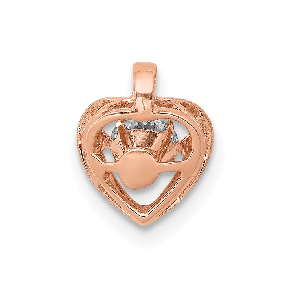 14k Rose Gold 1/4ct. Vibrant Real Diamond Heart Pendant