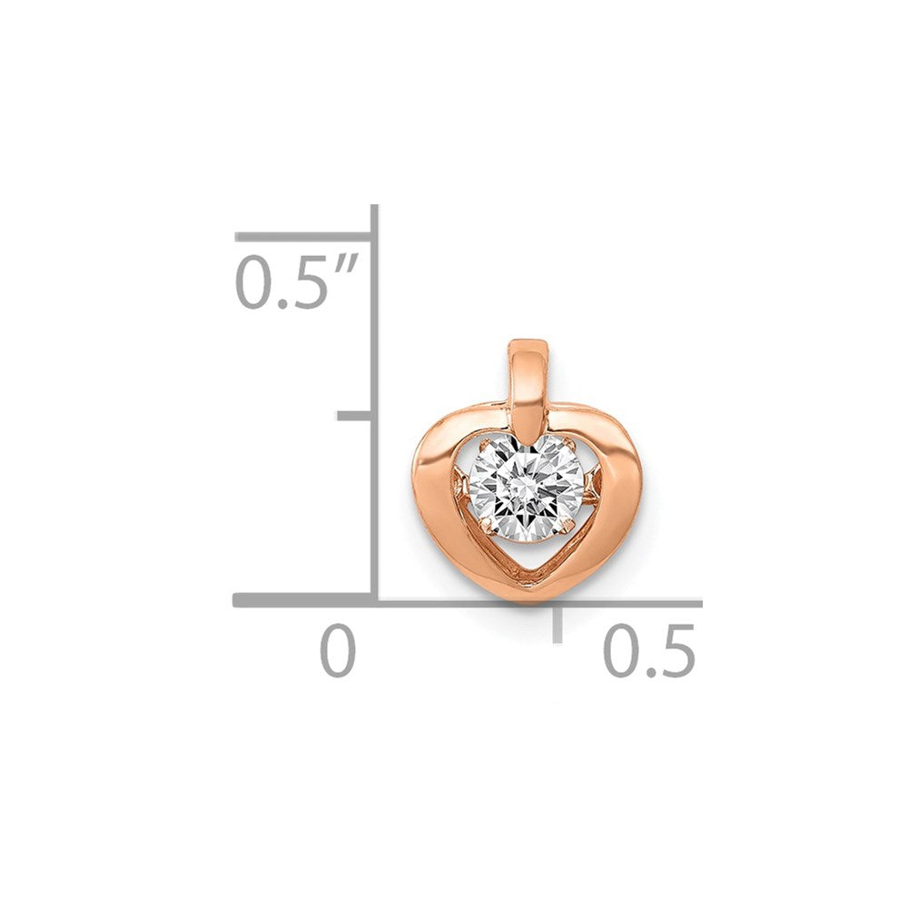 14k Rose Gold 1/4ct. Vibrant Real Diamond Heart Pendant
