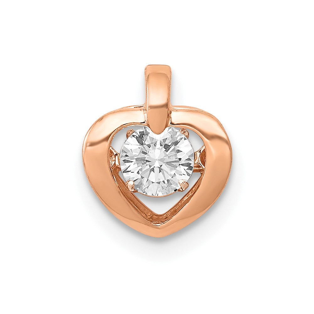 14k Rose Gold 1/4ct. Vibrant Real Diamond Heart Pendant