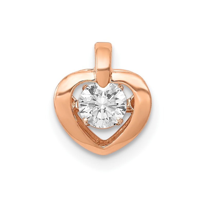 14k Rose Gold 1/4ct. Vibrant Real Diamond Heart Pendant