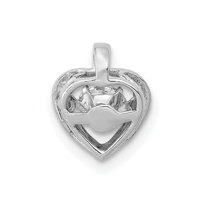 14k White Gold 1/4ct. Vibrant Real Diamond Heart Pendant