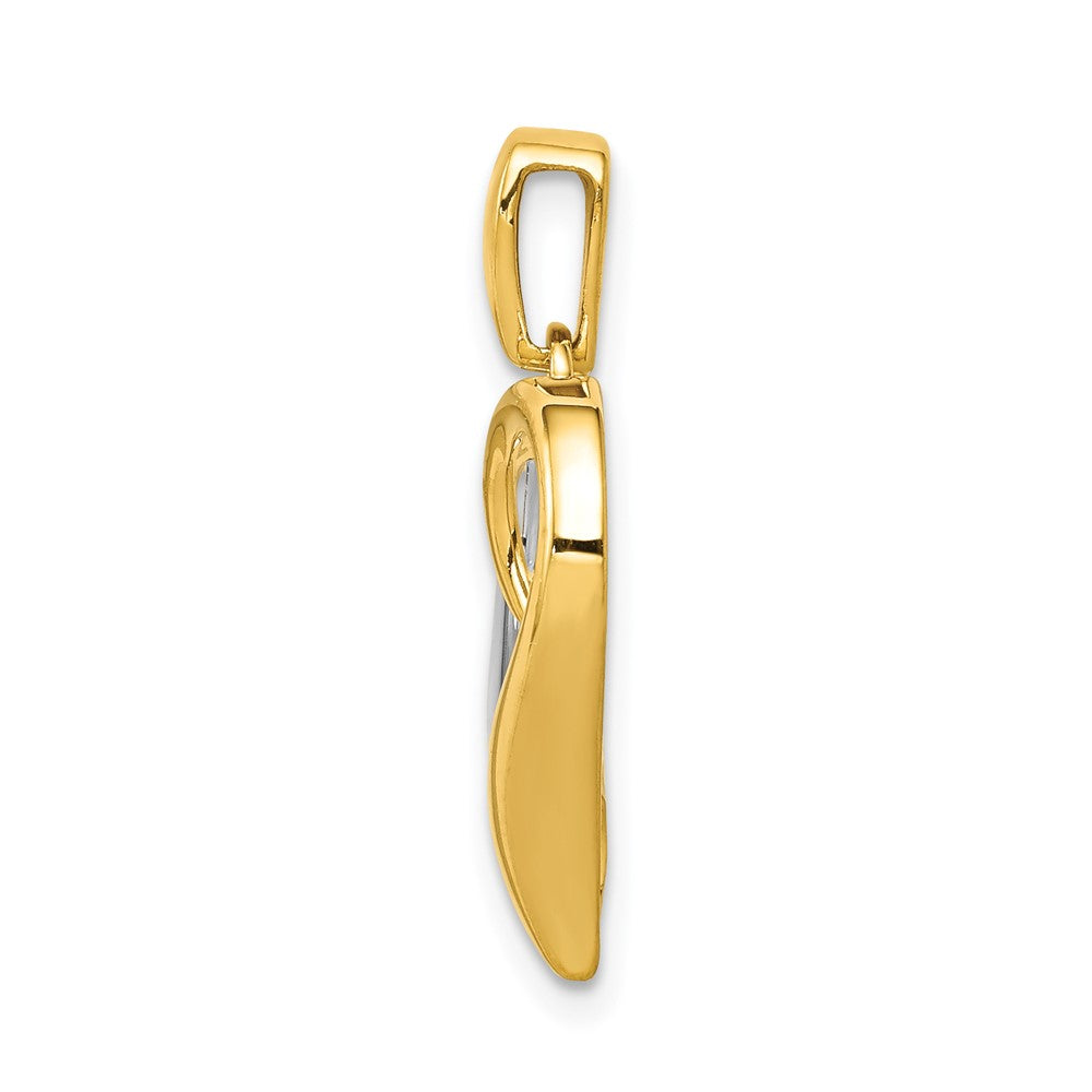 14k Two-Tone Gold 1/15ct. Real Diamond Heart Pendant