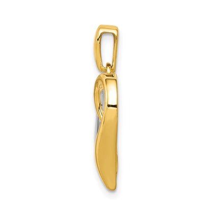 14k Two-Tone Gold 1/15ct. Real Diamond Heart Pendant