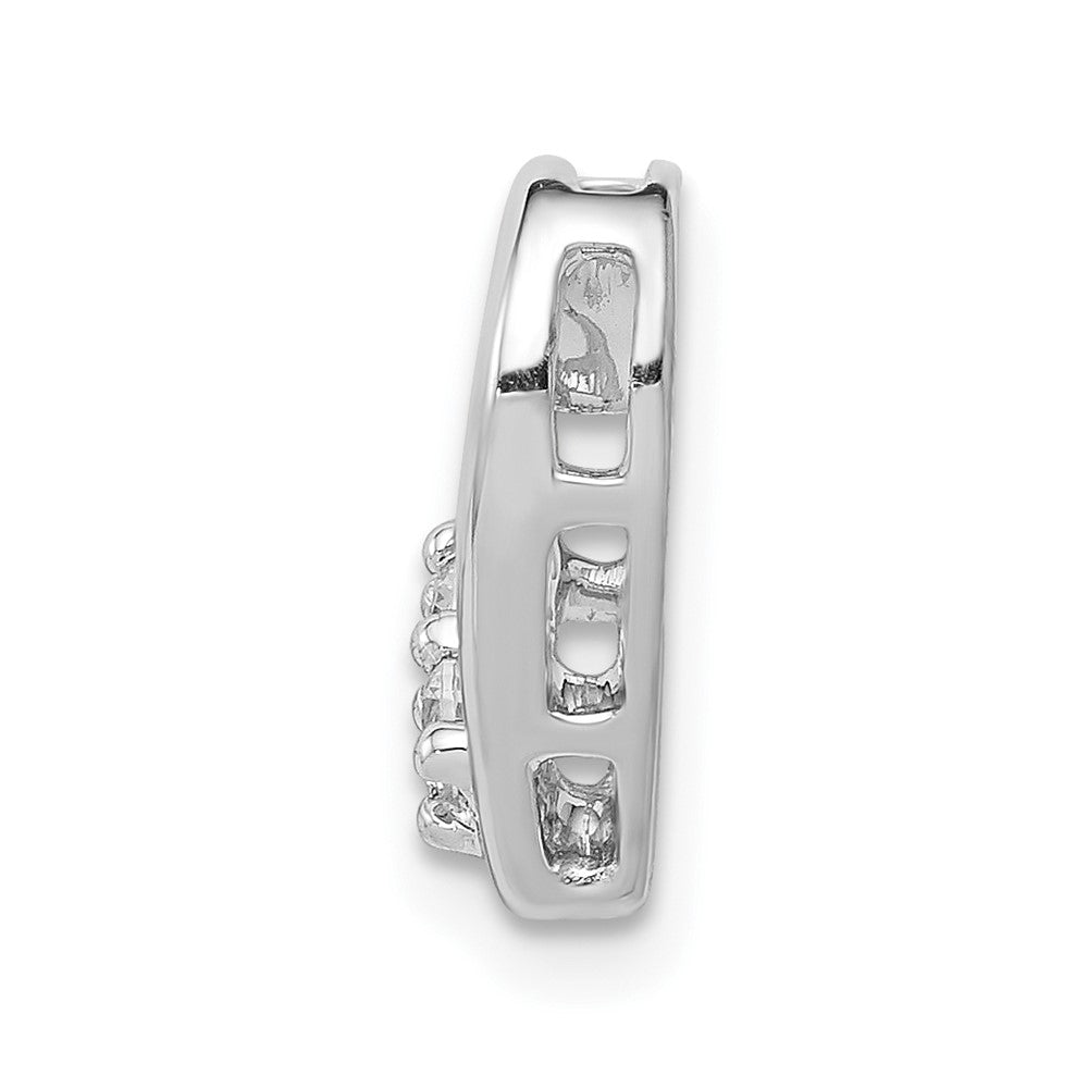 14k White Gold 1/10ct. Real Diamond Heart Chain Slide