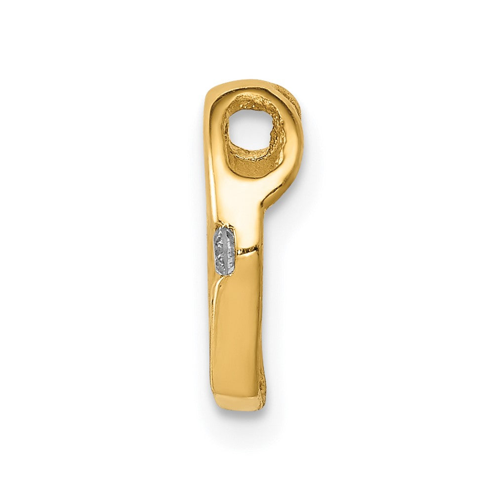 14K Yellow Gold AA Real Diamond Heart Chain Slide