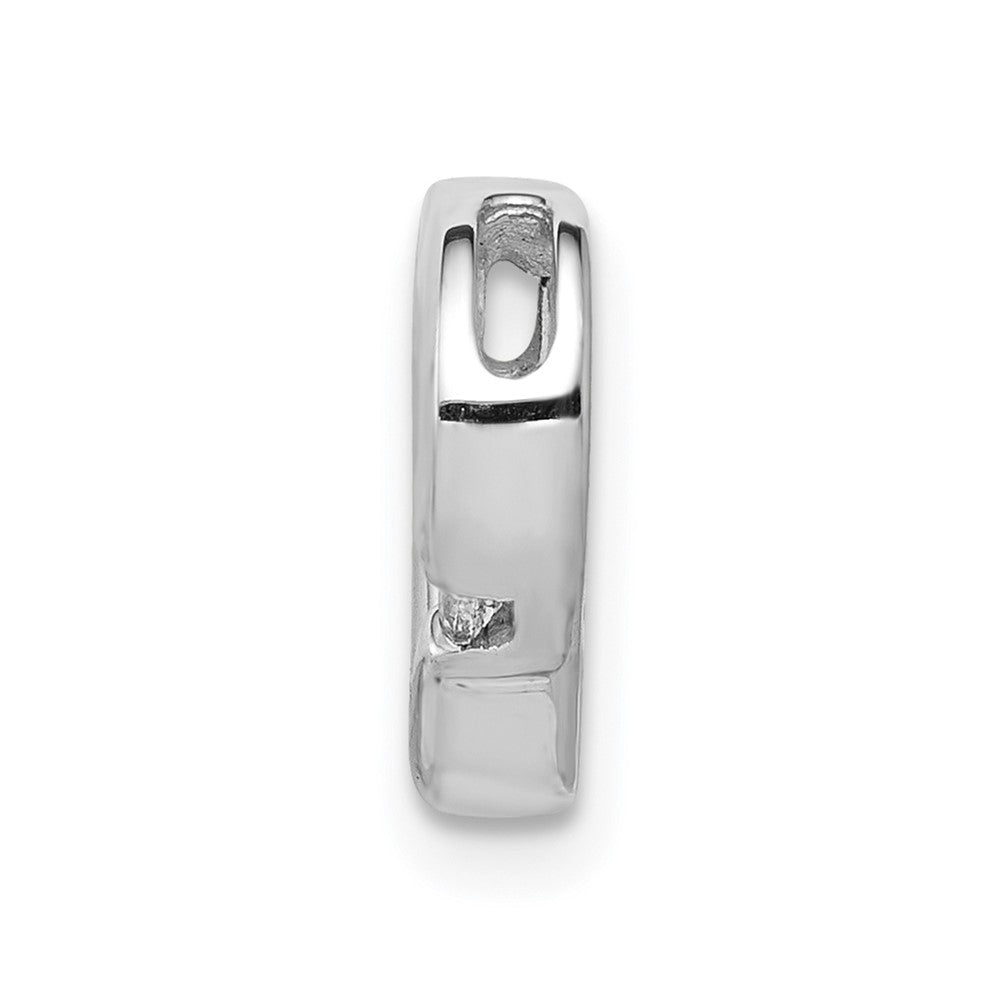 14k White Gold .01ct. Real Diamond Heart Chain Slide