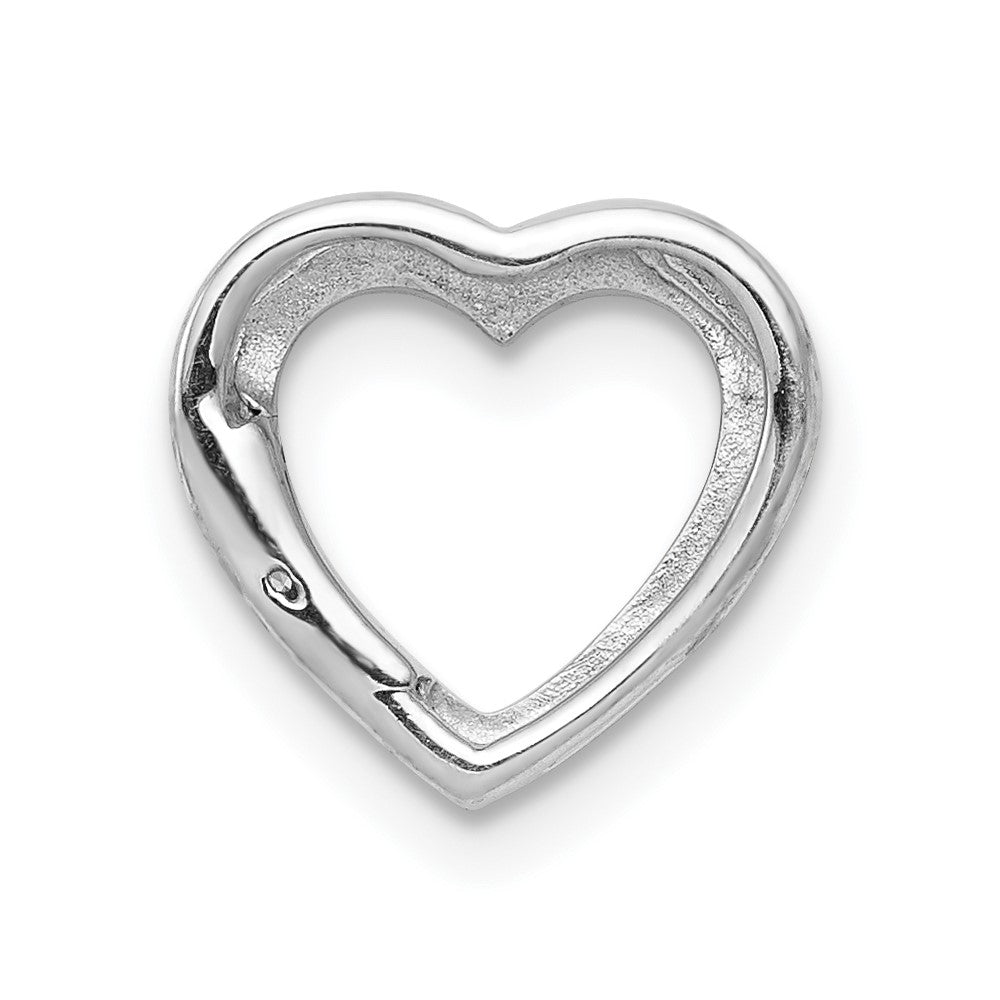 14k White Gold .01ct. Real Diamond Heart Chain Slide