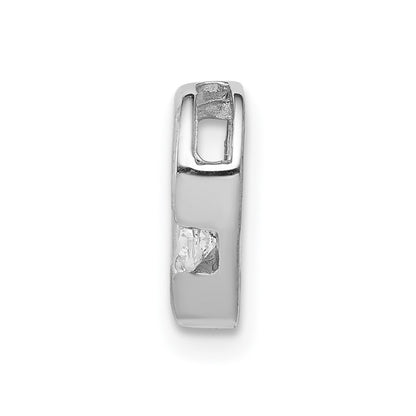 14k White Gold 1/20ct. Real Diamond Heart Chain Slide