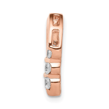 14k Rose Gold 1/6ct. Real Diamond Heart Chain Slide