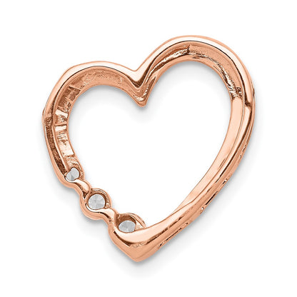 14k Rose Gold 1/6ct. Real Diamond Heart Chain Slide
