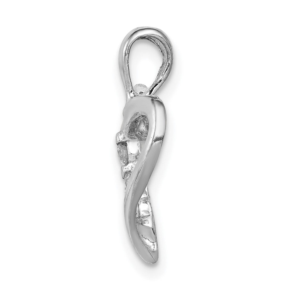 14k White Gold AA Real Diamond Heart Pendant