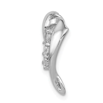 14k White Gold AA Real Diamond Heart Pendant