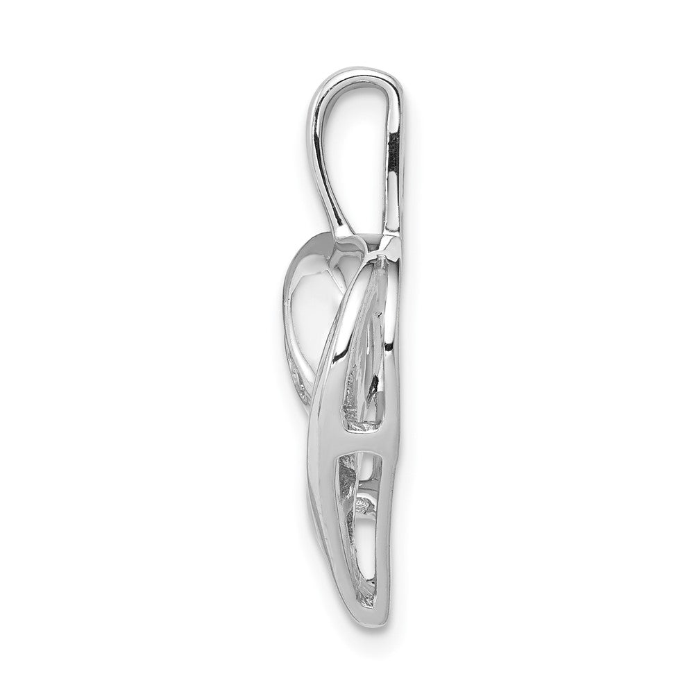 14k White Gold 1/8ct. Real Diamond Heart Pendant