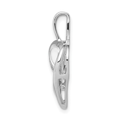 14k White Gold 1/8ct. Real Diamond Heart Pendant
