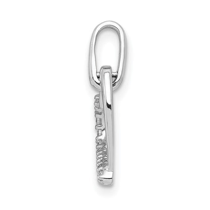 14k White Gold 1/15ct. Real Diamond Heart Pendant
