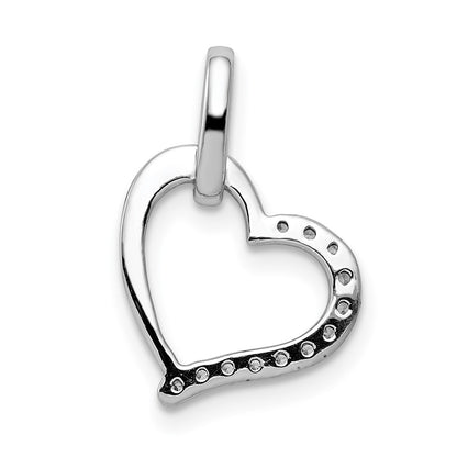 14k White Gold 1/15ct. Real Diamond Heart Pendant