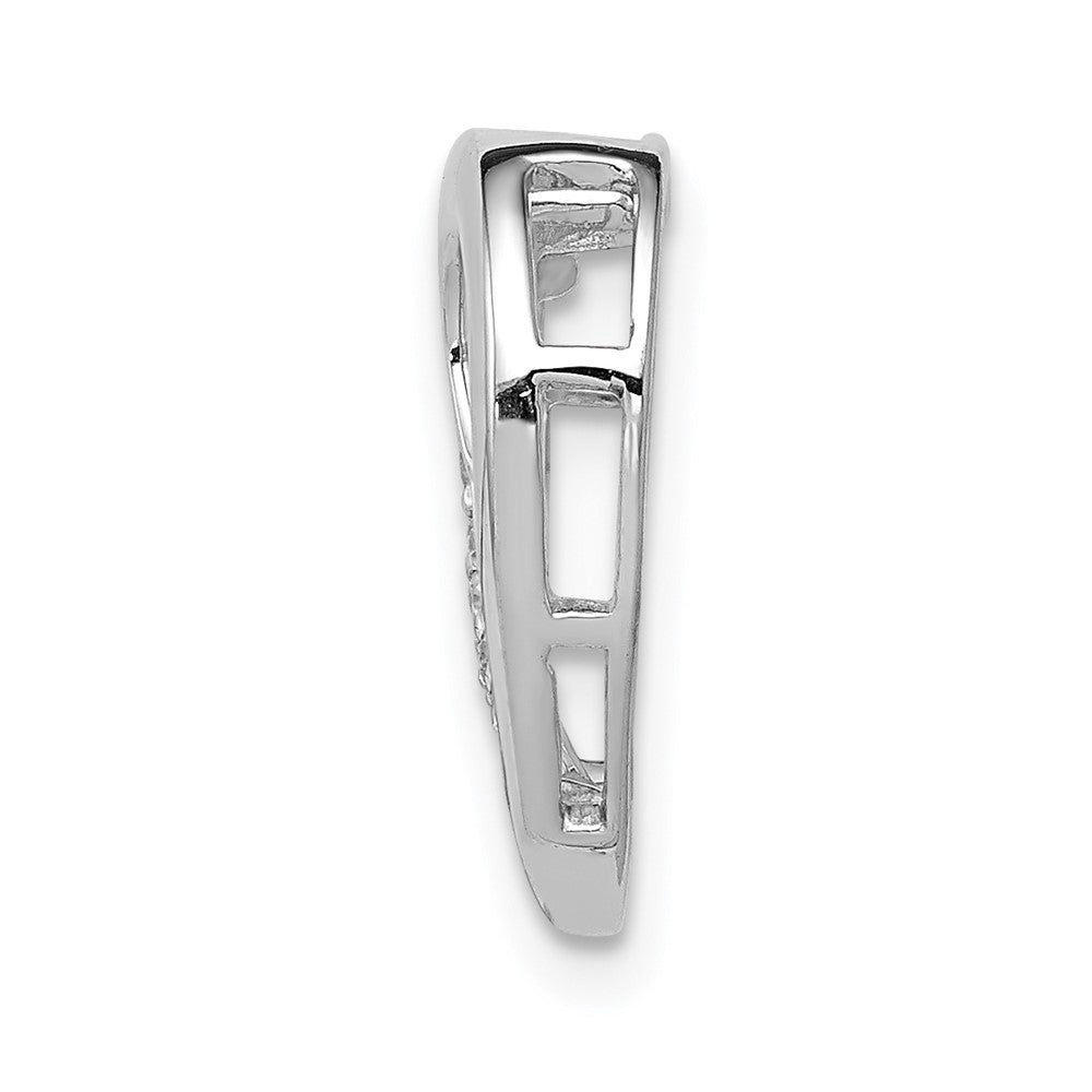 14k White Gold 1/20ct. Real Diamond Heart Chain Slide