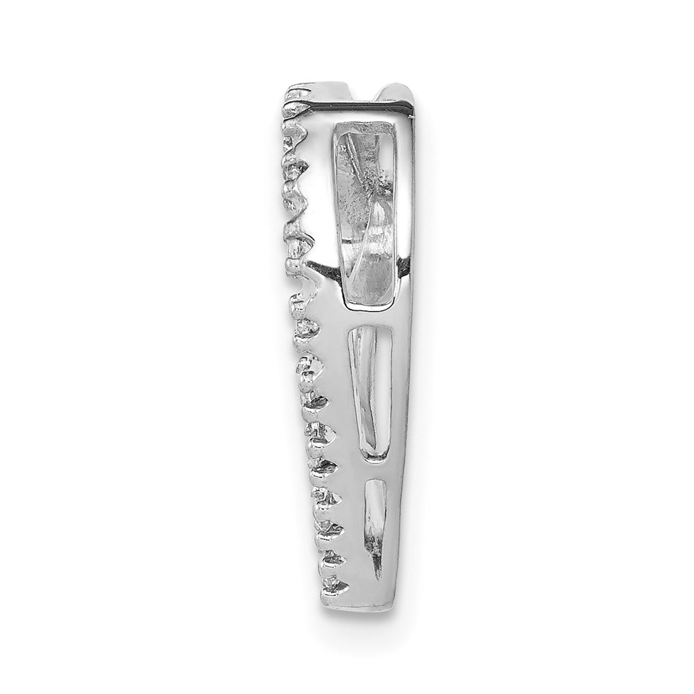 14k White Gold 1/20ct. Real Diamond Heart Chain Slide