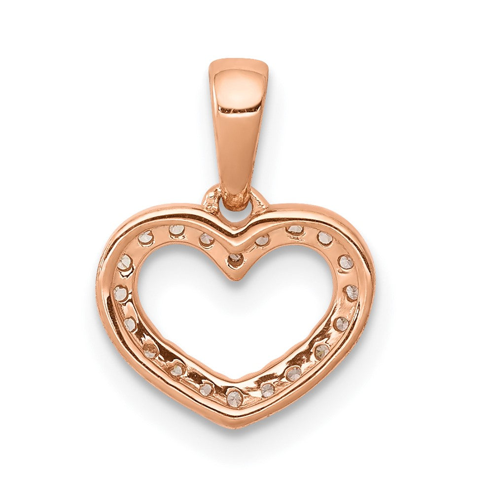 14k Rose Gold .03ct. Real Diamond Heart Pendant