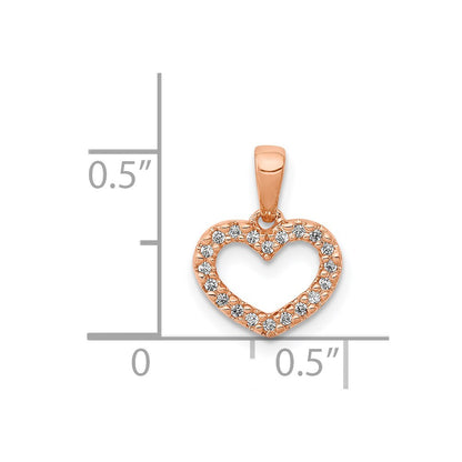 14k Rose Gold .03ct. Real Diamond Heart Pendant