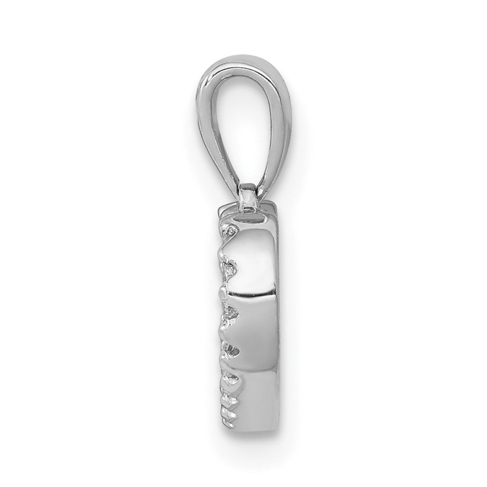 14k White Gold .03ct. Real Diamond Heart Pendant