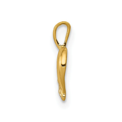 14K Yellow Gold .01ct. Real Diamond Heart Pendant
