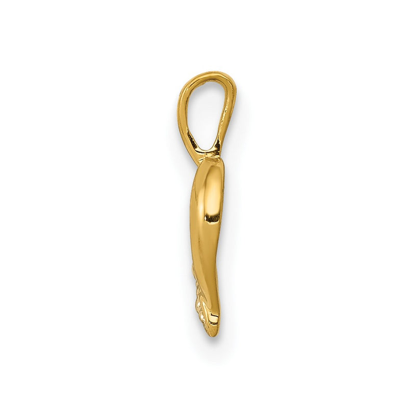 14K Yellow Gold .01ct. Real Diamond Heart Pendant