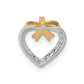 14k white gold w yellow rhod polished 1 10ct real diamond heart w bow chain slide pm4858 010 ya