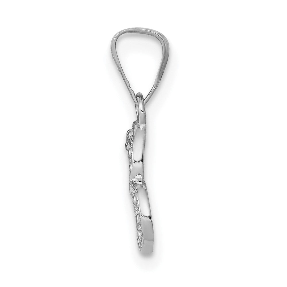 14k White Gold .01ct. Real Diamond Heart Pendant