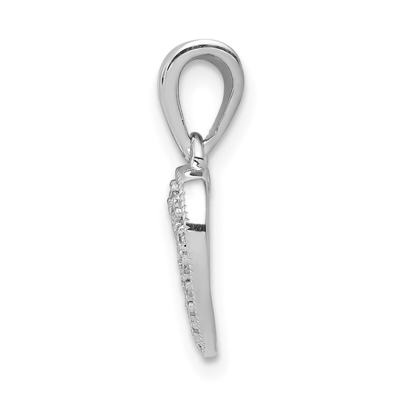 14k White Gold 1/10ct. Real Diamond Heart Pendant