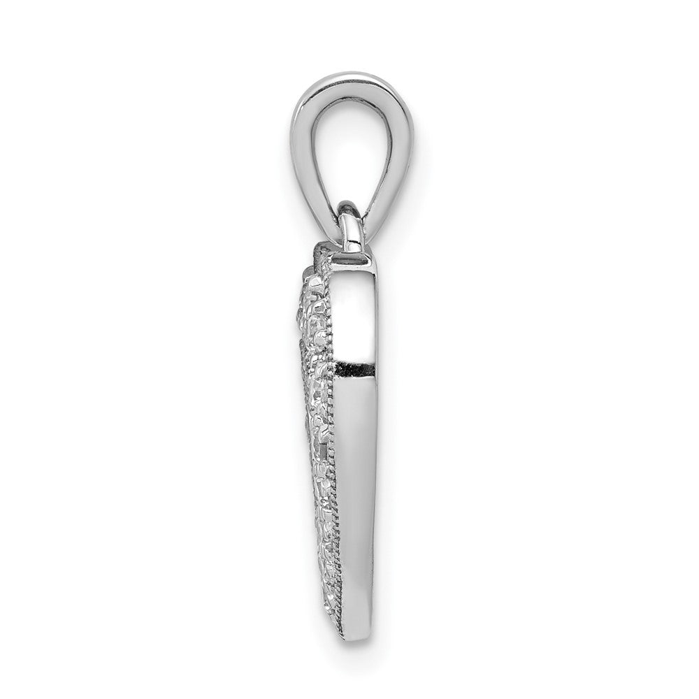 14k White Gold 1/4ct. Real Diamond Heart Pendant