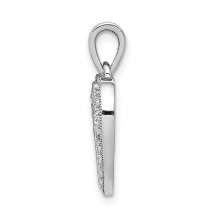 14k White Gold 1/4ct. Real Diamond Heart Pendant