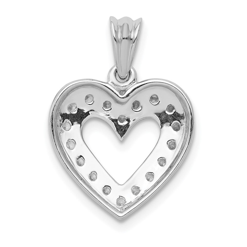 14k White Gold 1/4ct. Real Diamond Heart Pendant