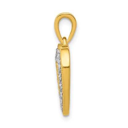 14K Yellow Gold 1/4ct. Real Diamond Heart Pendant