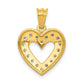 14k yellow gold 1 4ct real diamond heart pendant pm4861 025 ya