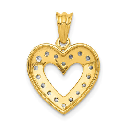 14K Yellow Gold 1/4ct. Real Diamond Heart Pendant